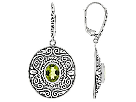 Peridot Sterling Silver Earrings 1.90ctw