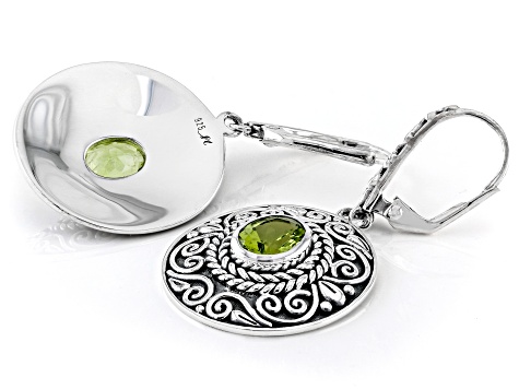 Peridot Sterling Silver Earrings 1.90ctw