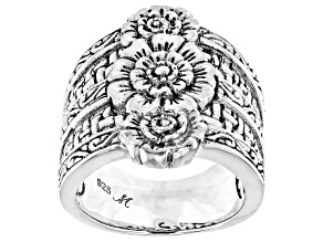 Sterling Silver Floral Statement Ring