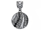 Black Spinel & White Zircon Sterling Silver Pendant 0.97ctw