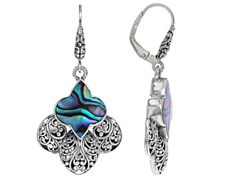 Abalone Shell Sterling Silver Filigree Earrings