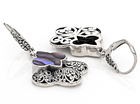 Abalone Shell Sterling Silver Filigree Earrings