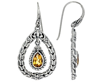 Picture of Citrine Sterling Silver Open Design Earrings 2.12ctw