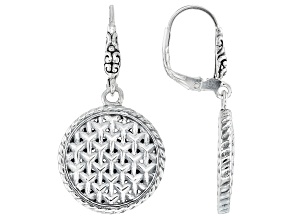 Sterling Silver Basket Weave Design Earrings