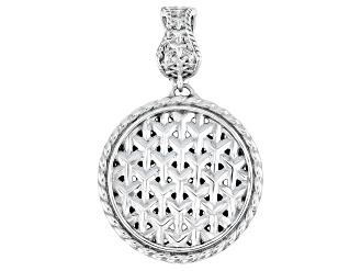 Sterling Silver Basket Weave Design Enhancer Pendant