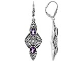 Amethyst Sterling Silver Dangle Earrings 1.68ctw