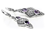 Amethyst Sterling Silver Dangle Earrings 1.68ctw