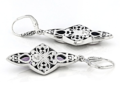 Amethyst Sterling Silver Dangle Earrings 1.68ctw