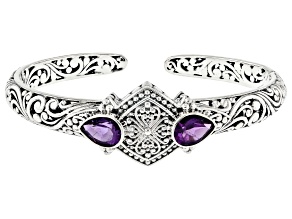 Amethyst Sterling Silver Cuff Bracelet 2.98ctw