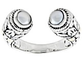 Silver Cultured Freshwater Pearl Sterling Silver Cuff Ring 4.5-5mm