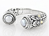 Silver Cultured Freshwater Pearl Sterling Silver Cuff Ring 4.5-5mm