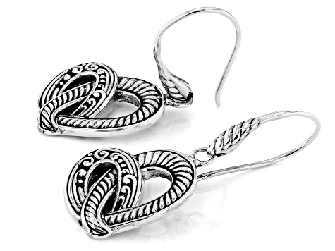 Sterling Silver Intertwined Heart Earrings