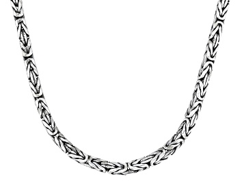 Picture of Sterling Silver 18" Byzantine Chain Necklace 2.5mm