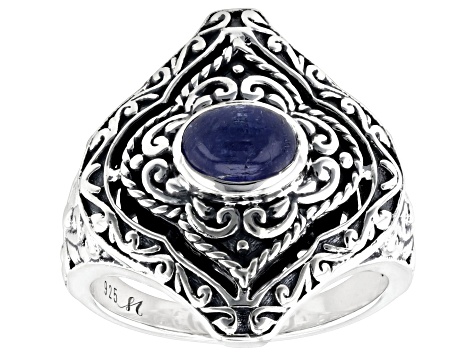 Tanzanite Sterling Silver Ring 6x4mm