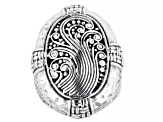 Sterling Silver Filigree Hammered Ring - BAL607