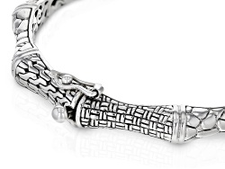 Sterling Silver Textured Detail Bangle Bracelet