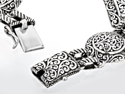 Sterling Silver Scroll Design Station Bracelet