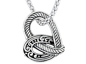 Sterling Silver Intertwined Heart Pendant With Chain
