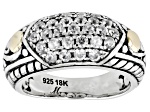 White Zircon Sterling Silver & 18K Gold Accent Ring 1.14ctw