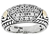 White Zircon Sterling Silver & 18K Gold Accent Ring 1.14ctw