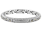 White Zircon Sterling Silver & 18K Gold Accent Bracelet 2.80ctw