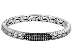 Black Spinel Sterling Silver & 18K Gold Accent Bracelet 2.77ctw