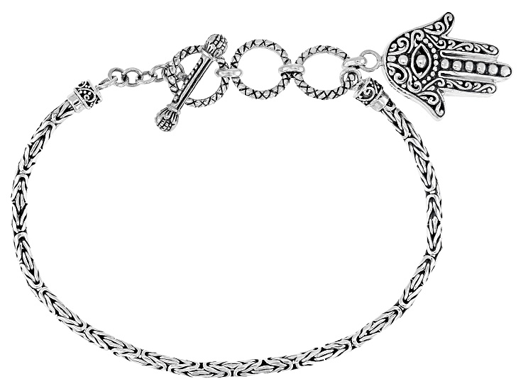Silver Plated Hamsa Charm Bracelet Palm Figure Bracelets Friendship Gift 10PCS30PCS-B008