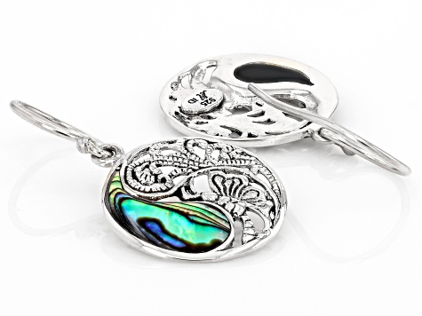 Sterling Silver Swirl Abalone Earrings