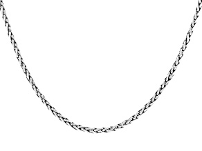 Sterling Silver 2.5mm Gandum Bulat 22" Chain Necklace