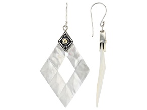White Mother-of-Pearl Sterling Silver & 18K Yellow Gold Accent Earrings