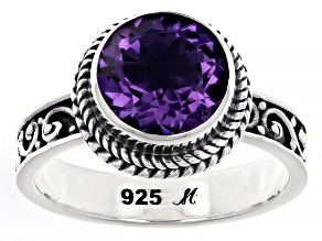 Amethyst Sterling Silver Solitaire Ring 2.33ct