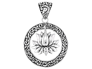 Multi-Color And White Cubic Zirconia Rhodium Over Sterling Silver Cross Pendant