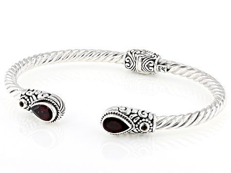 Red Garnet & Citrine Sterling Silver Bracelet 2.13ctw