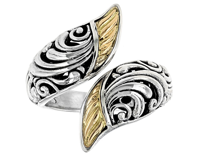 Sterling Silver & 18K Gold Accents Bypass Ring - BAL734 | JTV