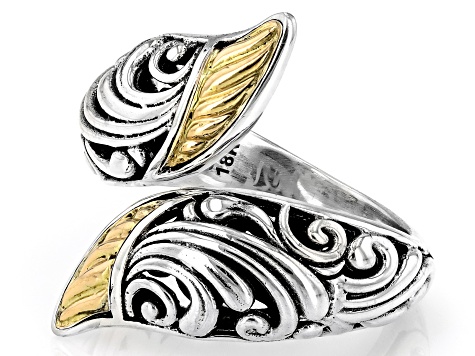 Sterling Silver & 18K Gold Accents Bypass Ring - BAL734 | JTV