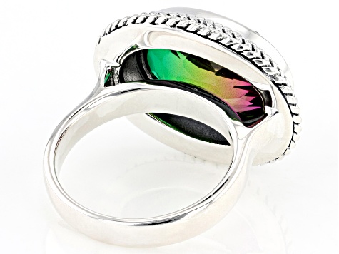 Jtv Watermelon Rings Watermelon Quartz Triplet Sterling Silver Ring 8.20ct - BAL741 | JTV