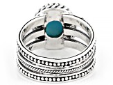 Larimar Sterling Silver Solitaire Ring 10x8mm