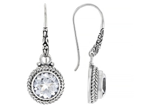 White Topaz Sterling Silver Earrings 5.80ctw