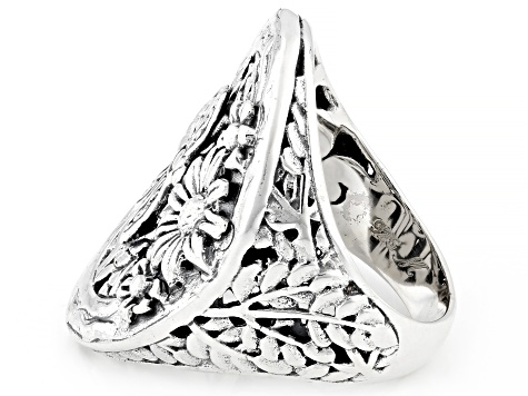 Angel Wing & Dragonfly Garden Motif Sterling Silver Ring