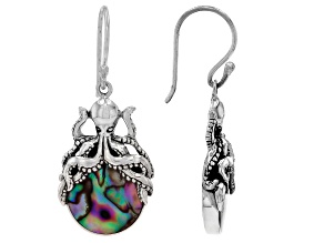 Abalone Shell Octopus Sterling Silver Earring 10mm