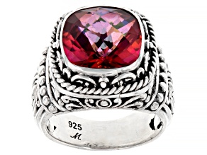 Pink Azotic Quartz Sterling Silver Solitaire Ring 5.40ct