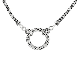Sterling Silver 2.5mm Tulang Naga 18" Necklace With Enhancer Ring