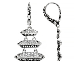 Sterling Silver Balinese Meru Tower Dangle Earrings