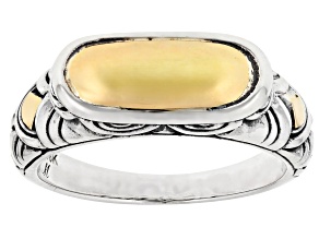 Sterling Silver & 18K Yellow Gold Scallop Patterned Ring
