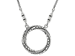 1.5mm Sterling Silver 22mm Center Circle Necklace