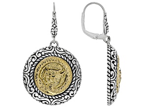Sterling Silver & 18K Gold Balinese Dragon Motif Earrings