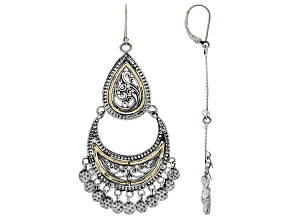 Sterling Silver & 18K Gold Double Tier Chandelier Earrings