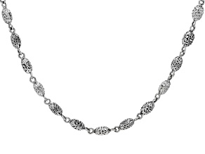 Sterling Silver Beaded Station Necklace