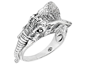 Sterling Silver Elephant Head Motif Ring