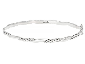 Sterling Silver Filigree Twist Bangle Bracelet